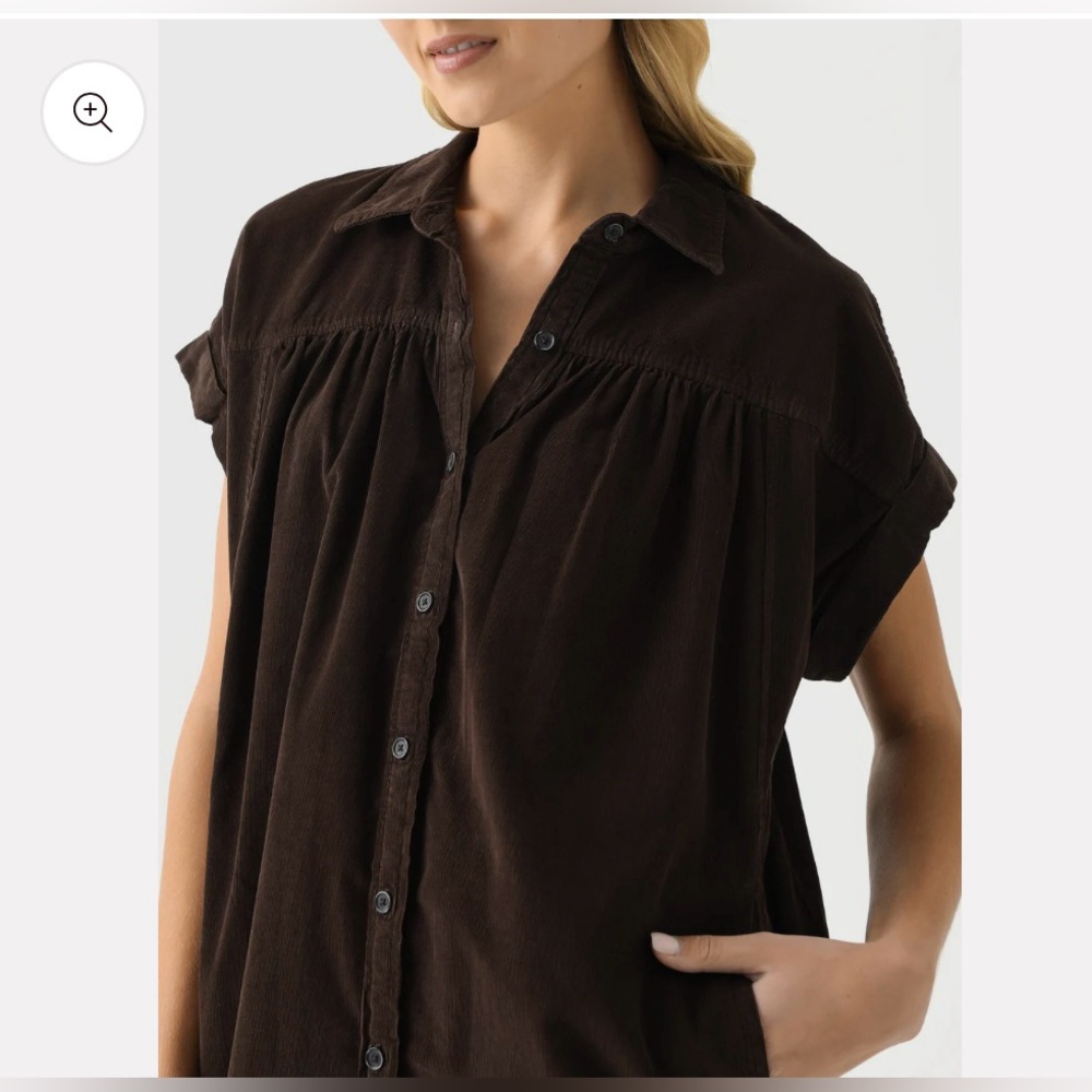Anthropologie VELVET
MACIE DRESS Shirt dress Mini Green Bark Button-Up Dress NWT - Picture 5 of 15
